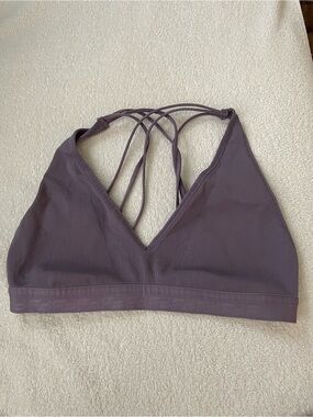 Fabletics Mauve Strappy V-Neck Bralette